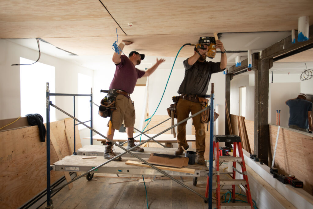 Interior phase of construction showing installation timeline when asking: " How long does it take to build a house?"