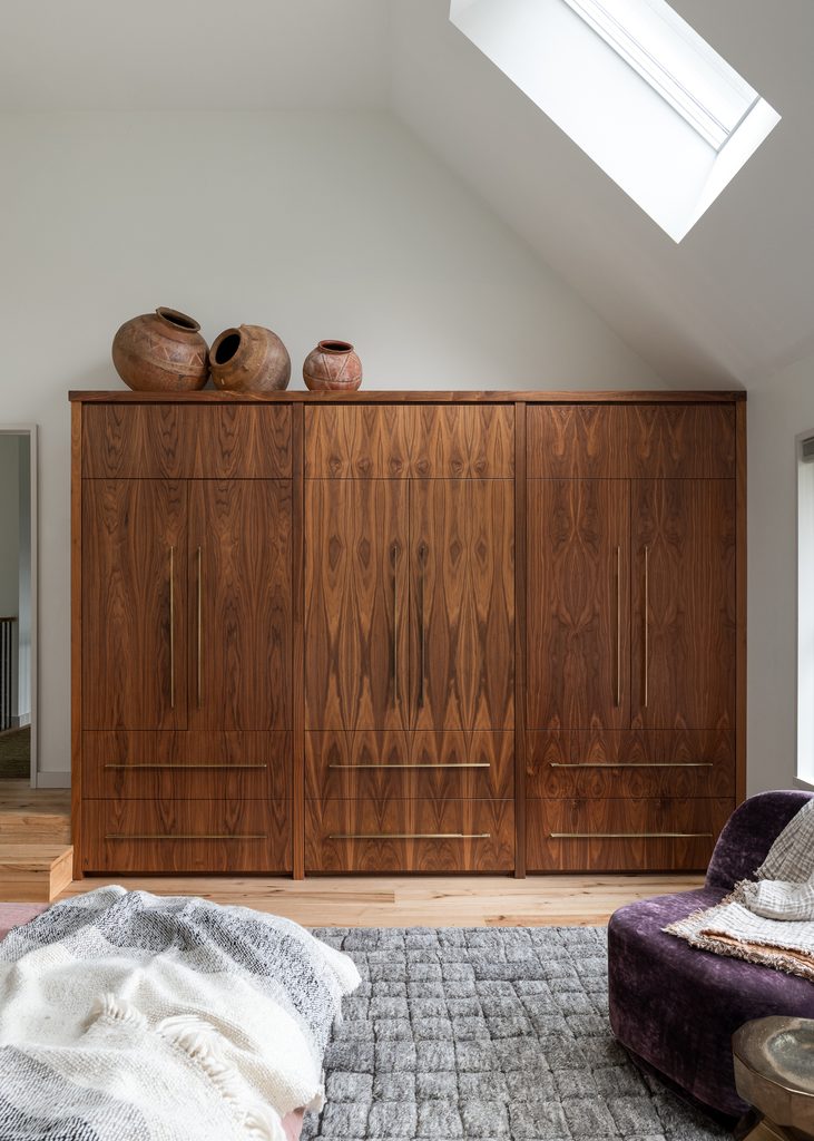 Custom armoire by the Woodworks Custom millwork armoire by the Woodworks by Silver Maple construction company in Vermont.